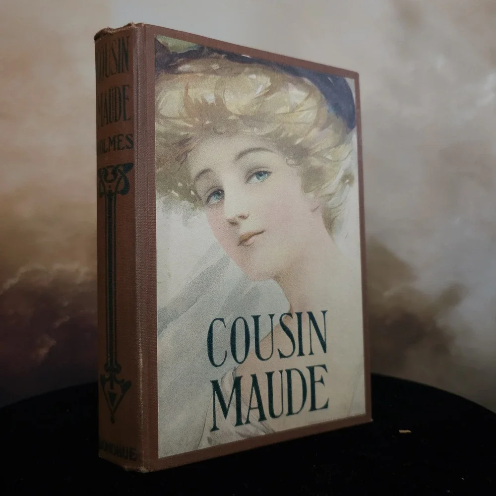 Cousin Maude Antique Book W Beautiful Lady Cover Antiquarian Novel Mary J Holmes
